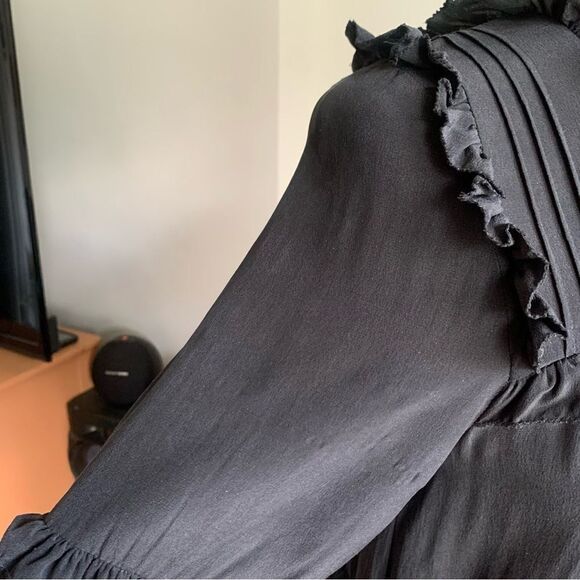 ULLA JOHNSON BLACK SILK MINI DRESS - Picture 11 of 15